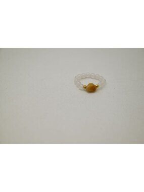 NWOT Josslyn Earthy Natural Stone Beaded Ring White Quartz Gemstone Boho Jewelry